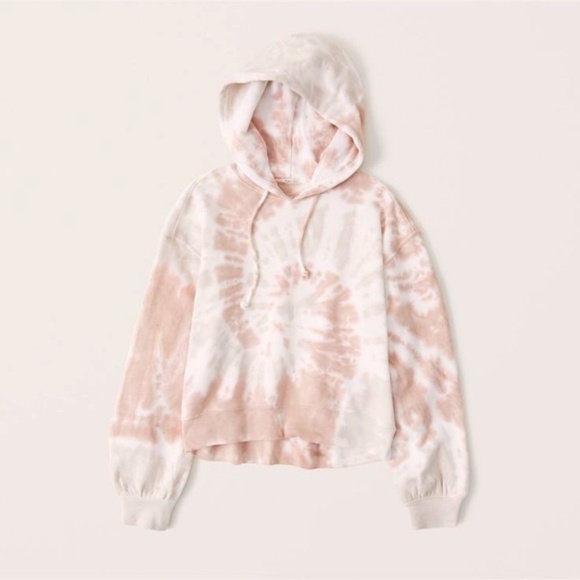 Abercrombie & Fitch Tops - Abercrombie & Fitch Puff Sleeve Hoodie - Blush Pink Tie Dye